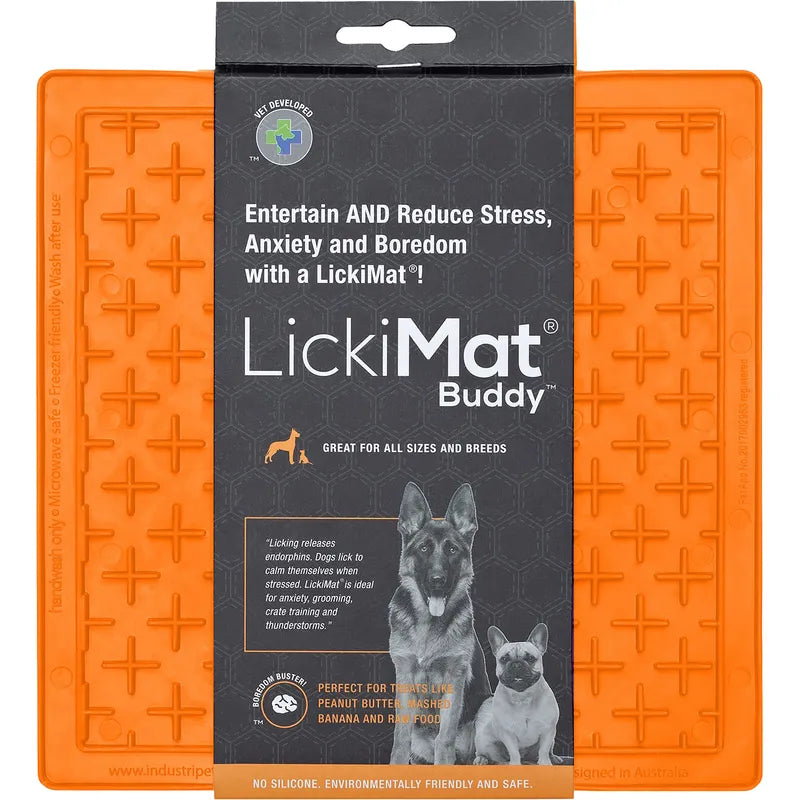 Hundskål Lickimat Buddy Orange 20x20cm