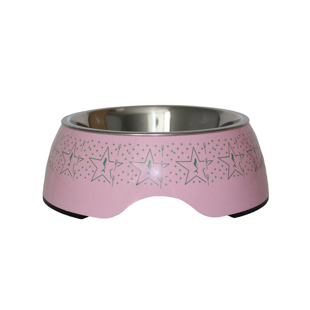 Hundskål Rostfri Rosa/mönstrad 950ml
