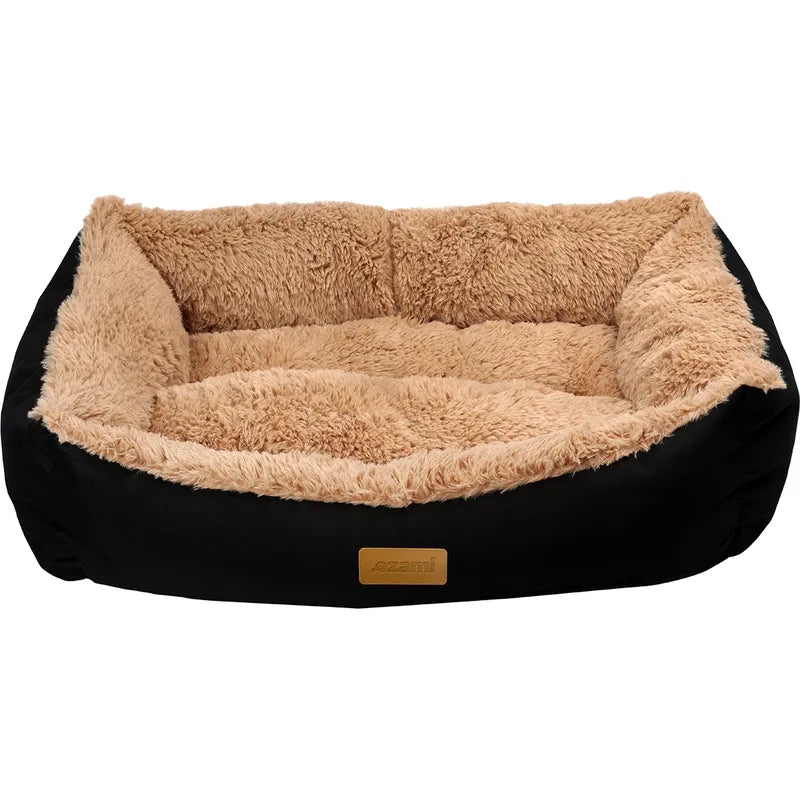 Hundbädd Stella Svart/beige 95x70x22cm