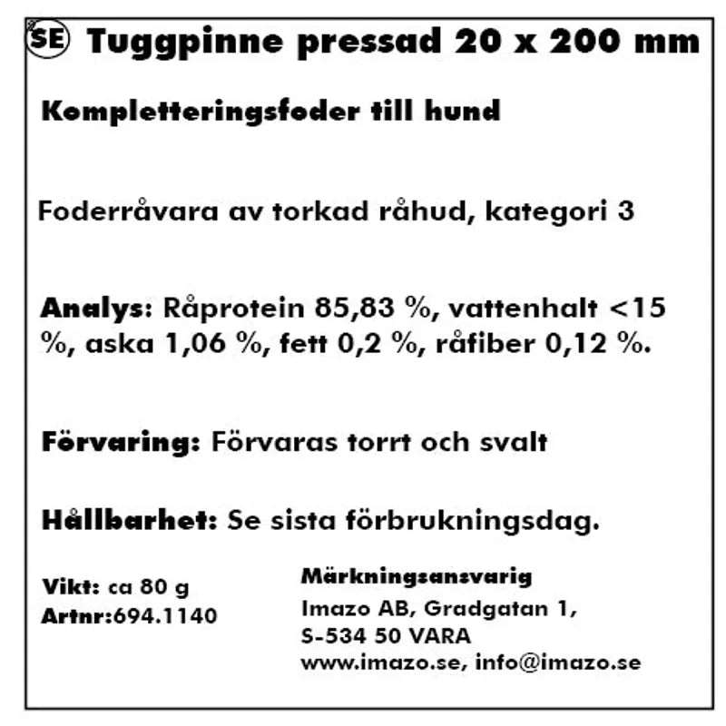 Tuggpinne Pressad 20x200mm