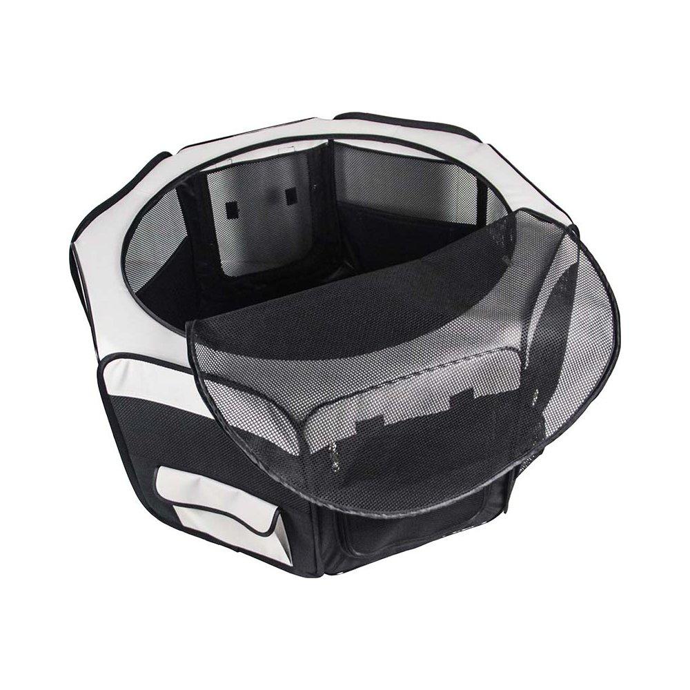 Hundbur Nylon Hage Rund Svart/grå 92x92x43cm Med Väska