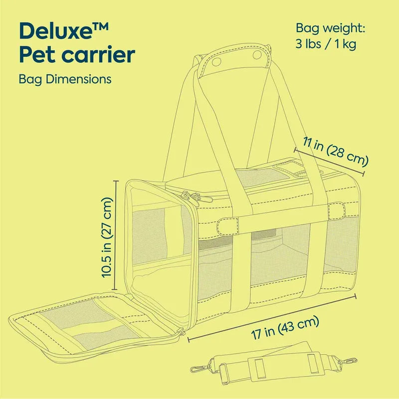 Sherpa Deluxe Pet Carrier Black Medium 43x28x26,5cm Max 7kg
