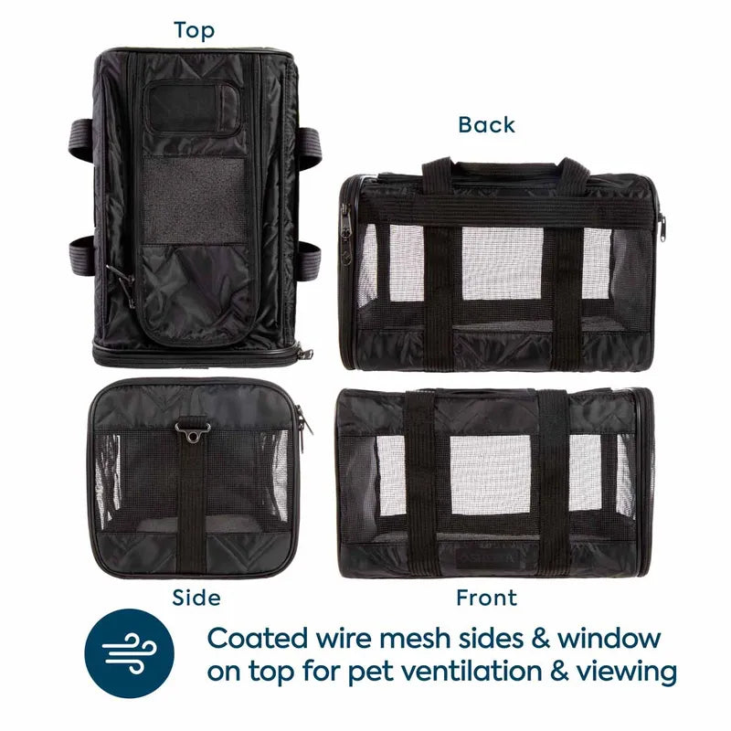 Sherpa Deluxe Pet Carrier Black Medium 43x28x26,5cm Max 7kg