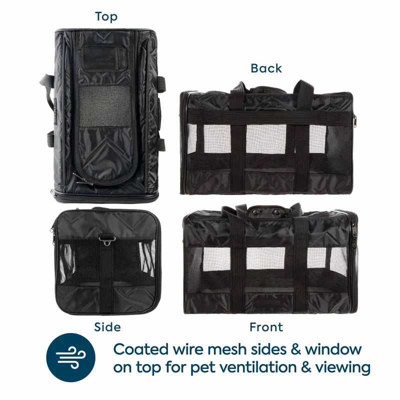 Sherpa Deluxe Pet Carrier Black Large 48x30x29cm Max 10kg