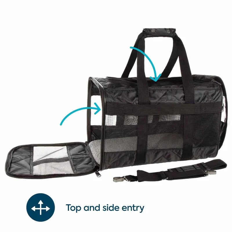 Sherpa Deluxe Pet Carrier Black Large 48x30x29cm Max 10kg
