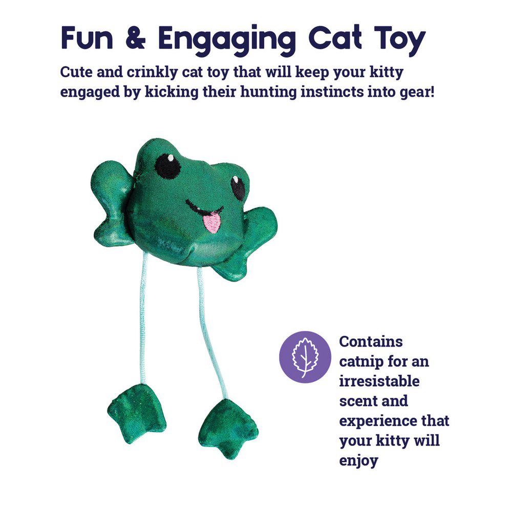 Petstages Toss N' Dangle Frog 3x13x8cm