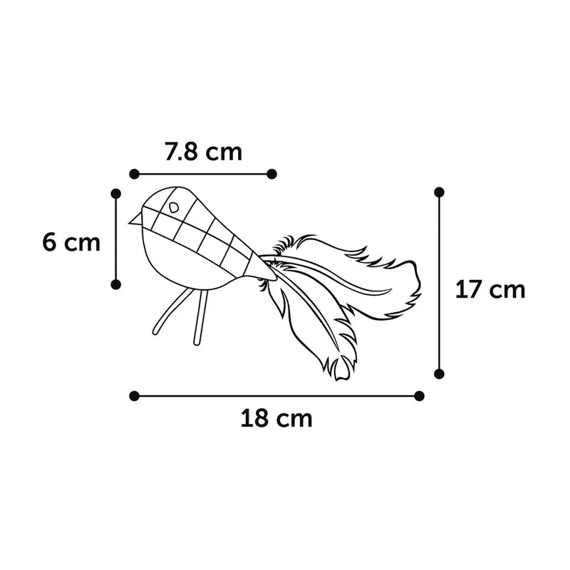 Kattleksak Fågel+ Fjäder 18cm