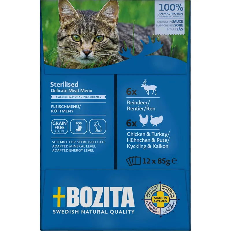 Bozita Feline Sterilised Meat In Sauce Multibox 1,02kg