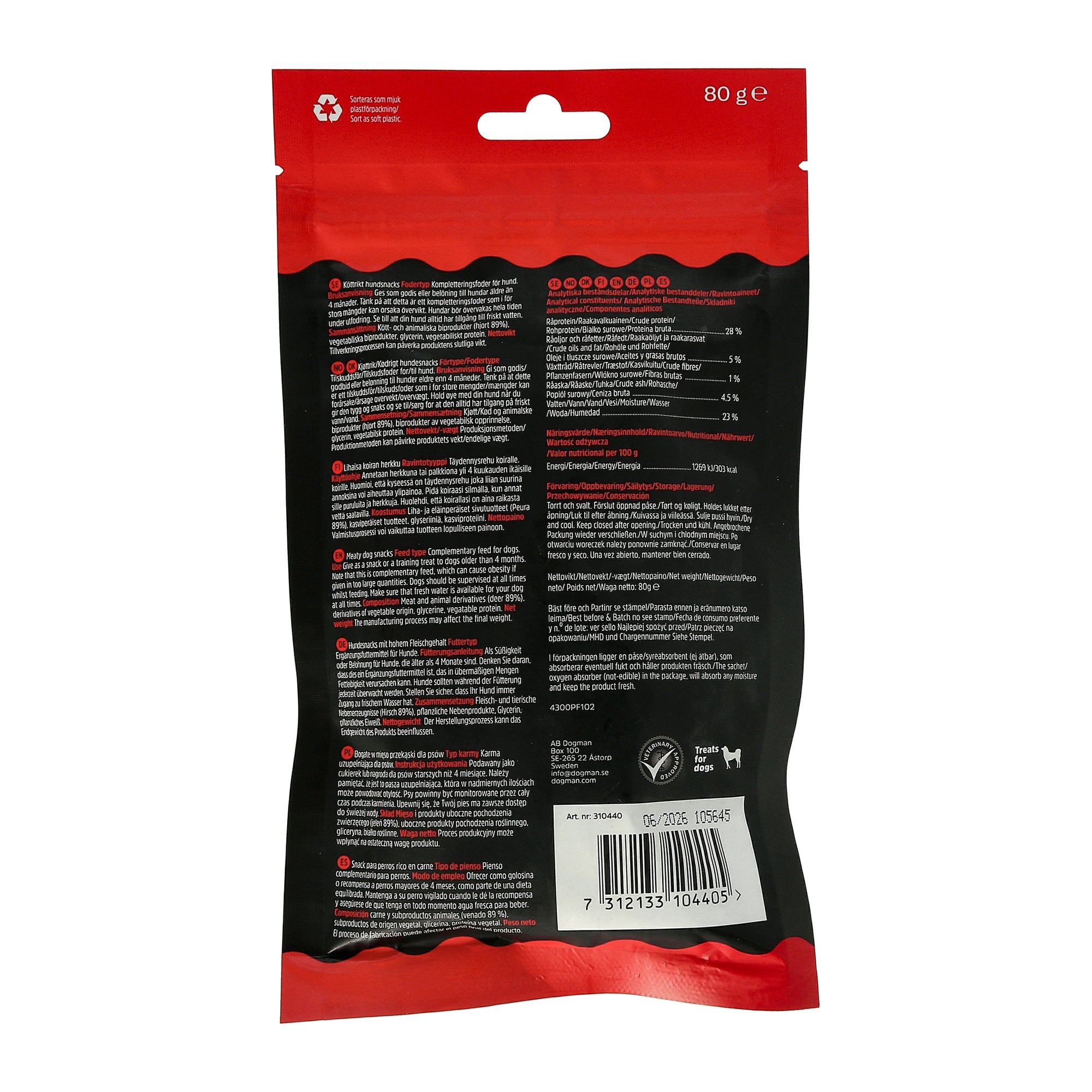 Dogman Meaty Kuber av Hjort - 80g