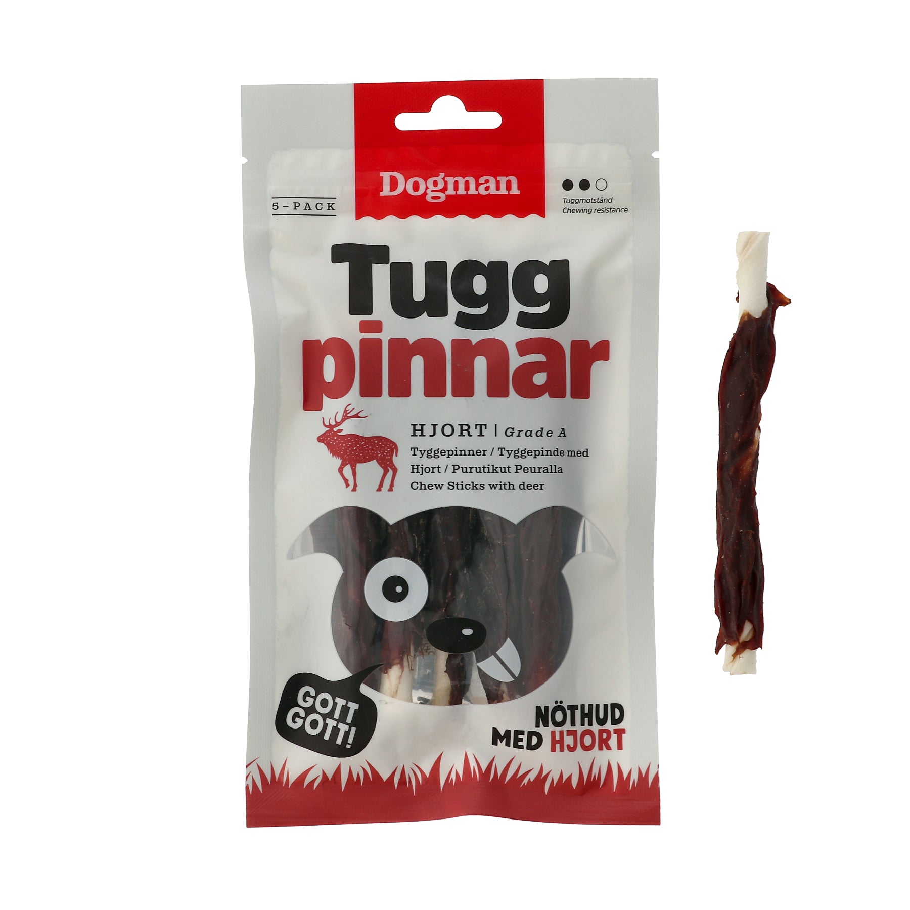 Dogman Tuggpinnar med hjort 5-pack - 60 g