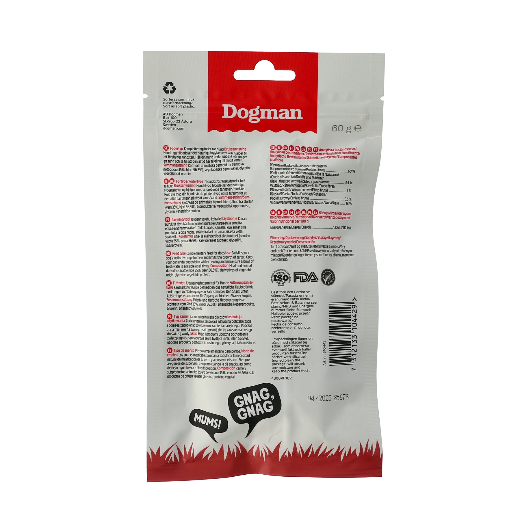 Dogman Tuggpinnar med hjort 5-pack - 60 g