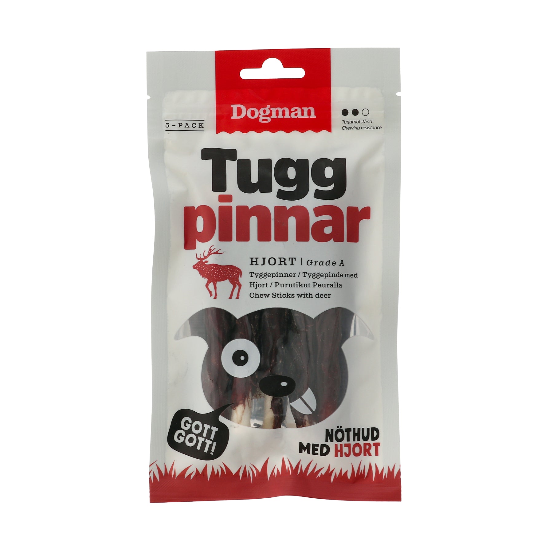 Dogman Tuggpinnar med hjort 5-pack - 60 g