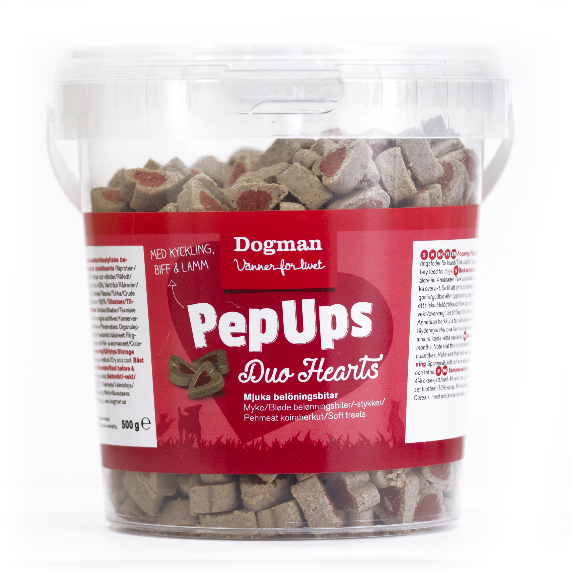 Dogman PepUps Duo Hearts 3smak - 500g