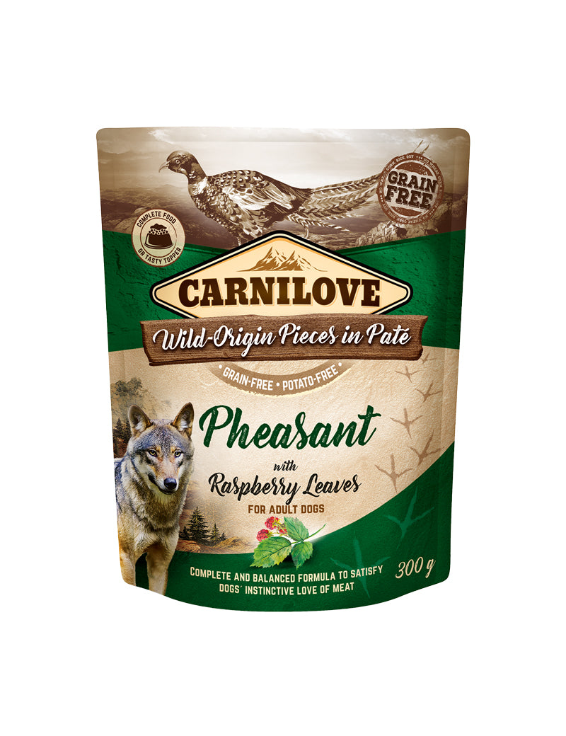 Carnilove Dog Pouch Paté Pheasant w.Rasp 300 g