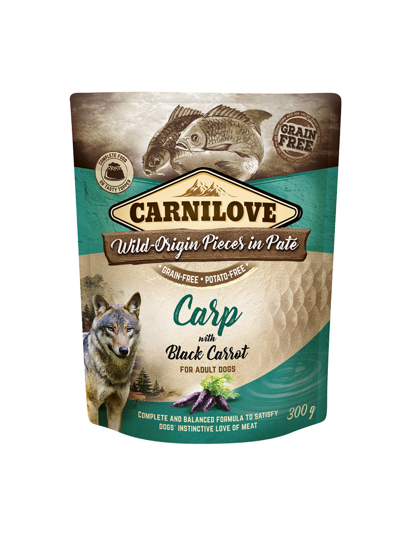 Carnilove Dog Pouch Paté Carp with Black Car 300 g