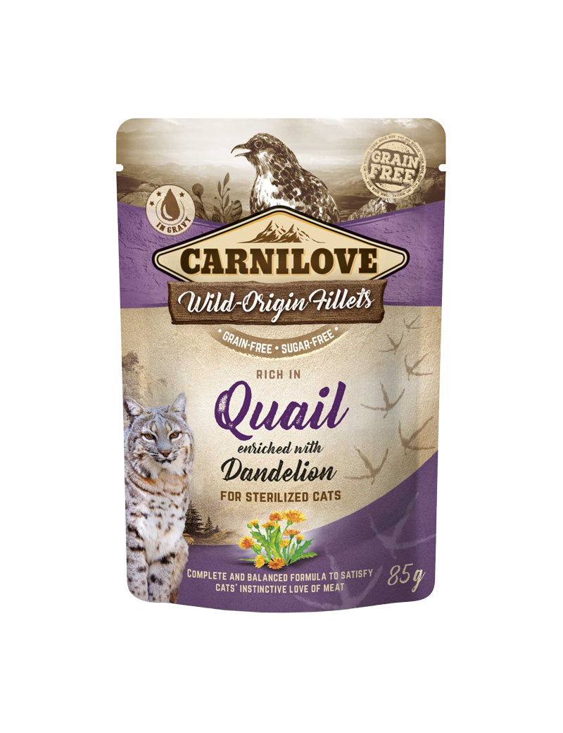 Carnilove Cat Pouch Quail w. Dandelion steril 85 g