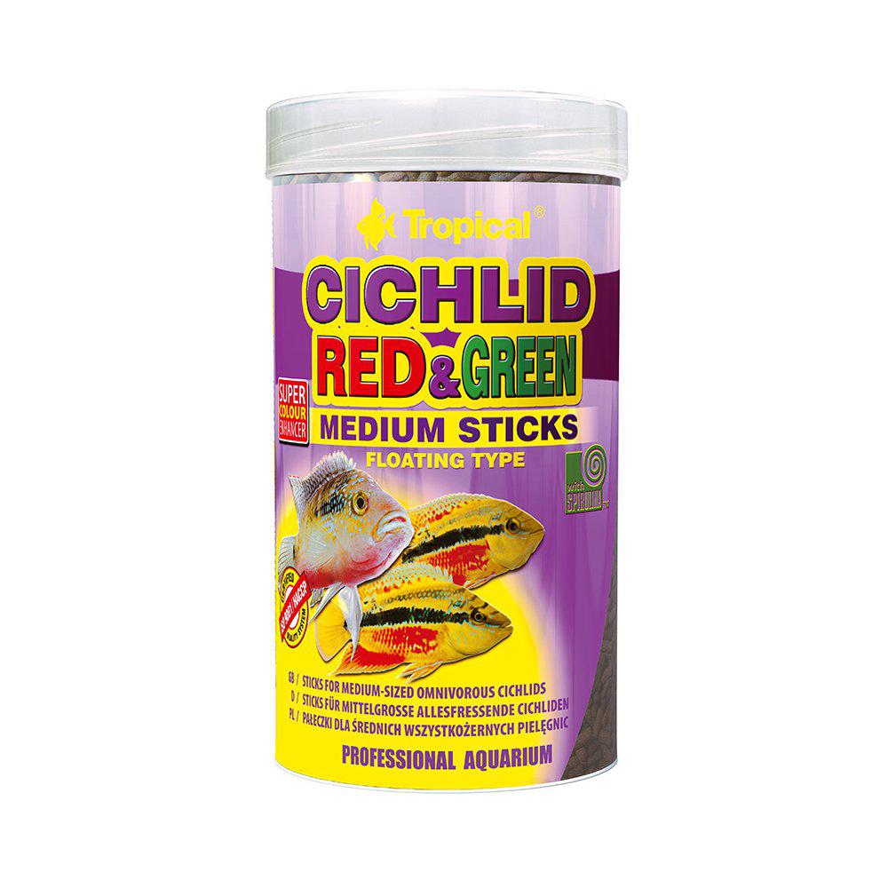 Tropical Cichlid Red & Green Sticks Medium 250ml/90g