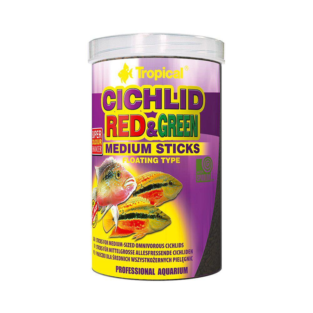 Tropical Cichlid Red & Green Sticks Medium 1000ml/360g