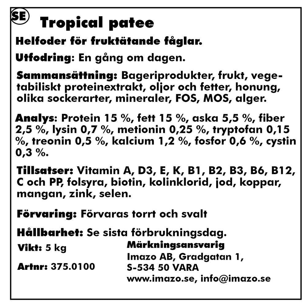 Orlux Tropical Patee 5kg