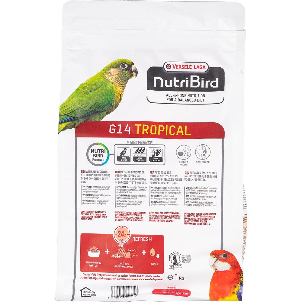 Nutribird G14 1kg Tropical Underhåll