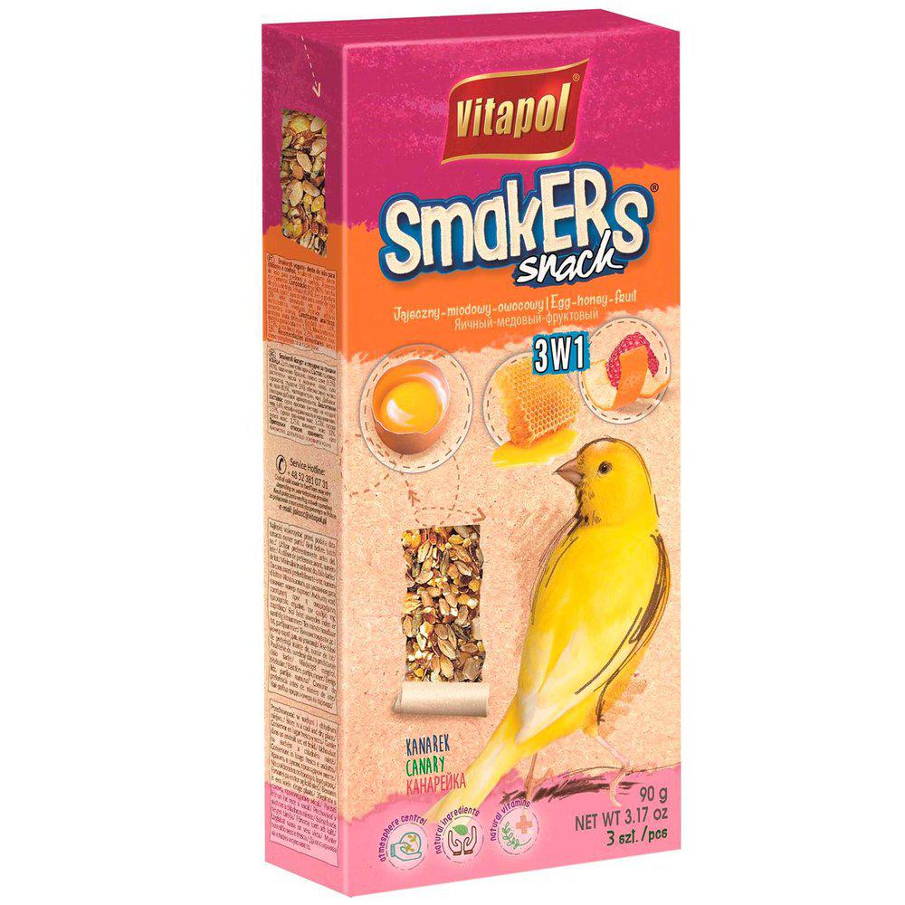 Vitapol Smakers Kanarie 3in1 Frukt/honung/ägg 85gr