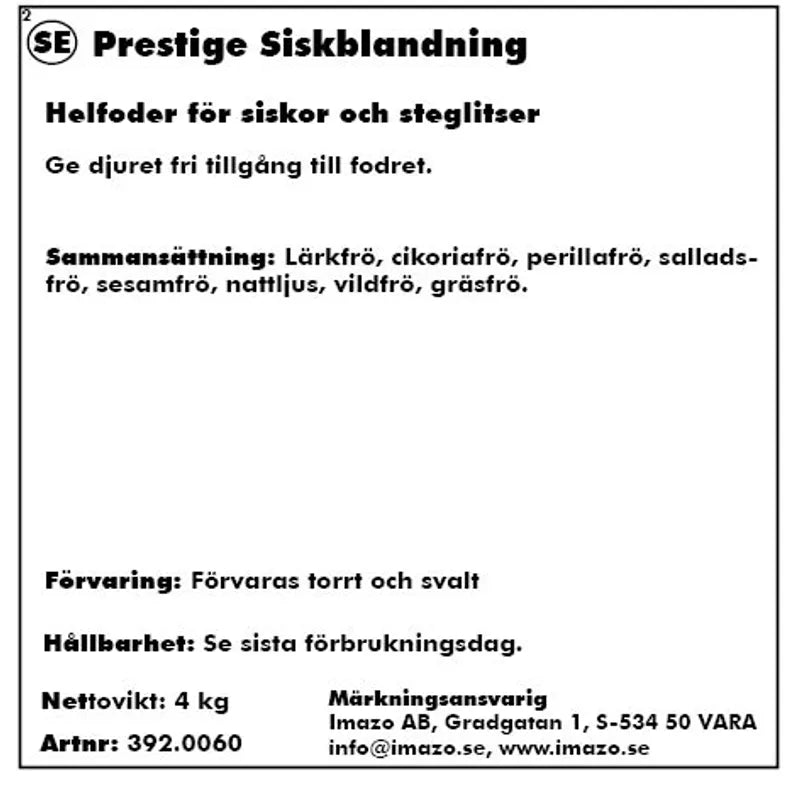 Prestige Siskblandnig 4kg