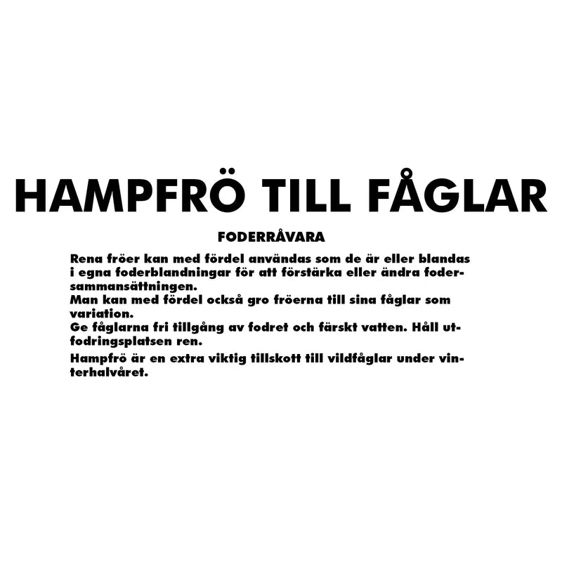 Hampfrö Till Fåglar20kg