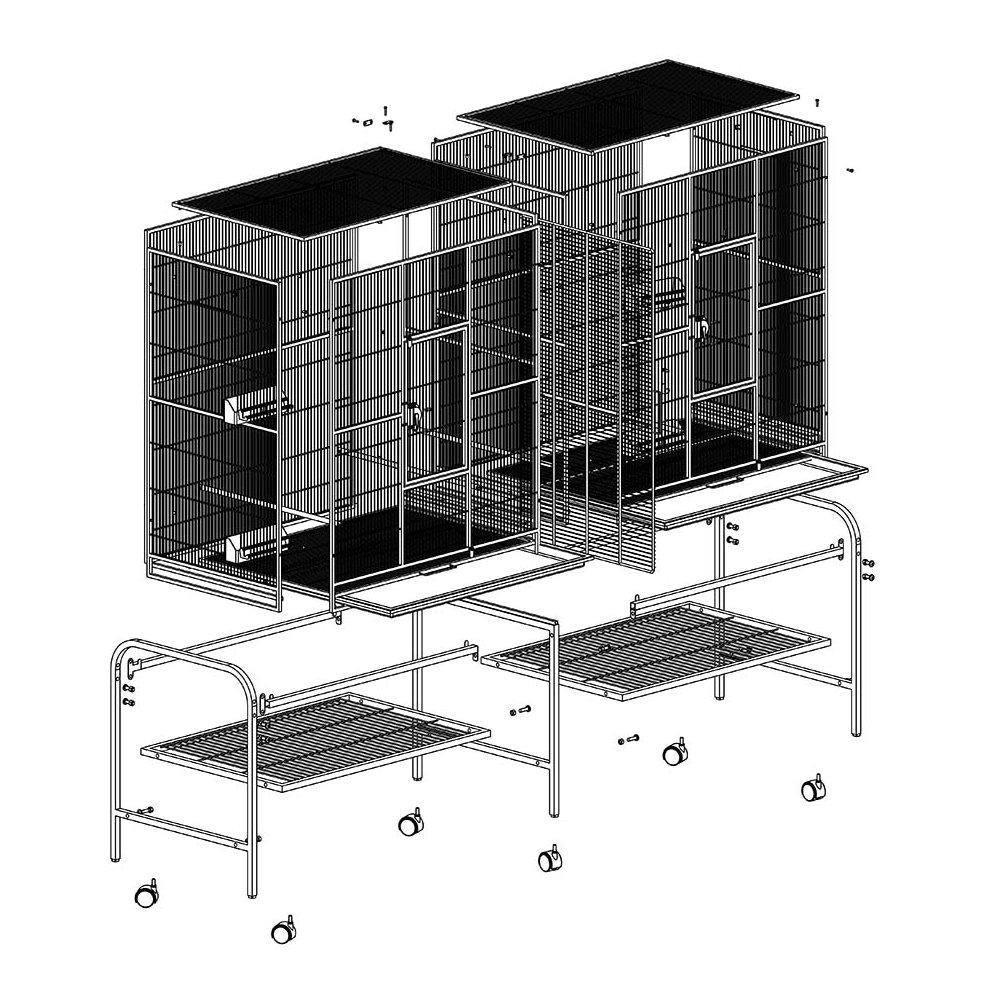 Gd Rival Dubbel Medbord Ljus Gråmelerad165x54x158cm