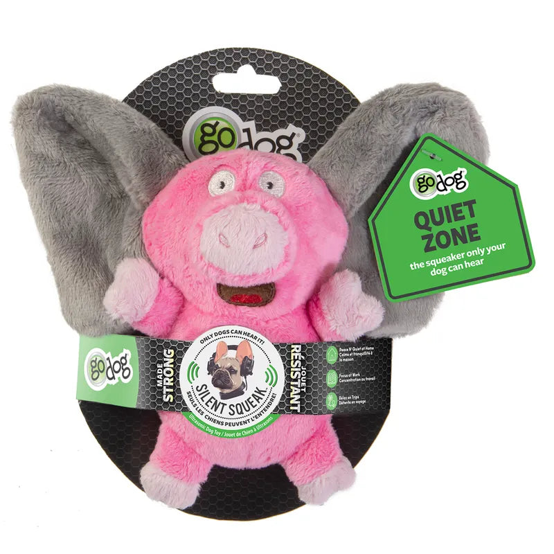 Godog Silent Squeak Flips Pig/elephant18cm