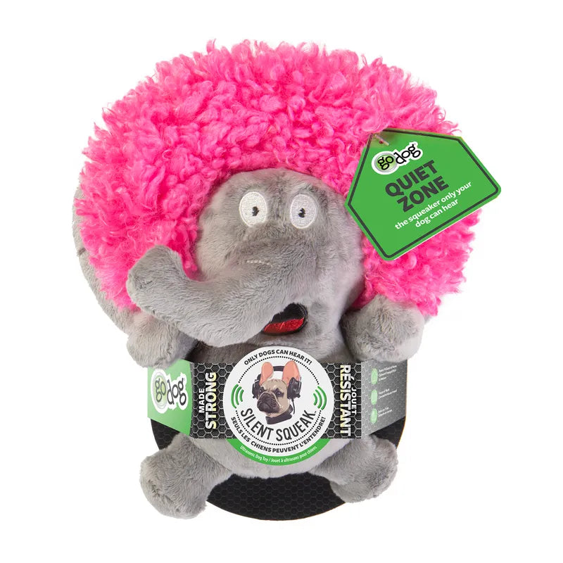 Godog Silent Squeak Crazy Hair Elephant20cm