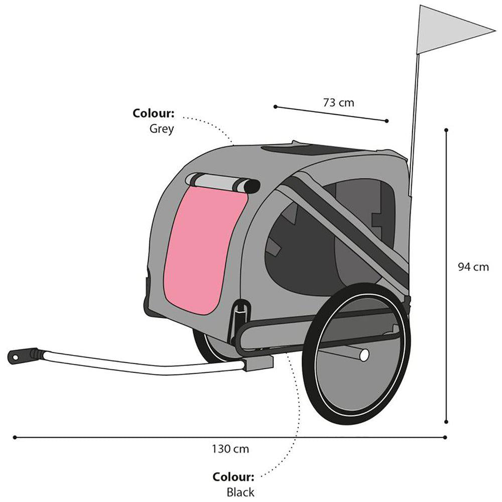 Cykelkärra Liner Economy Grå/svart 125x95x72cm Max 40kg