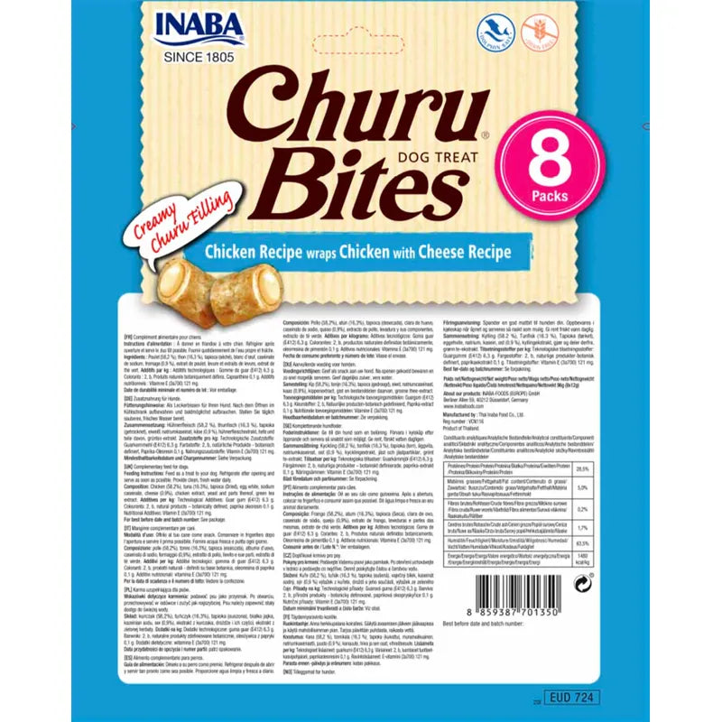 Churu Dog Bites Chicken Wraps With Cheese 8st Dk Etikett