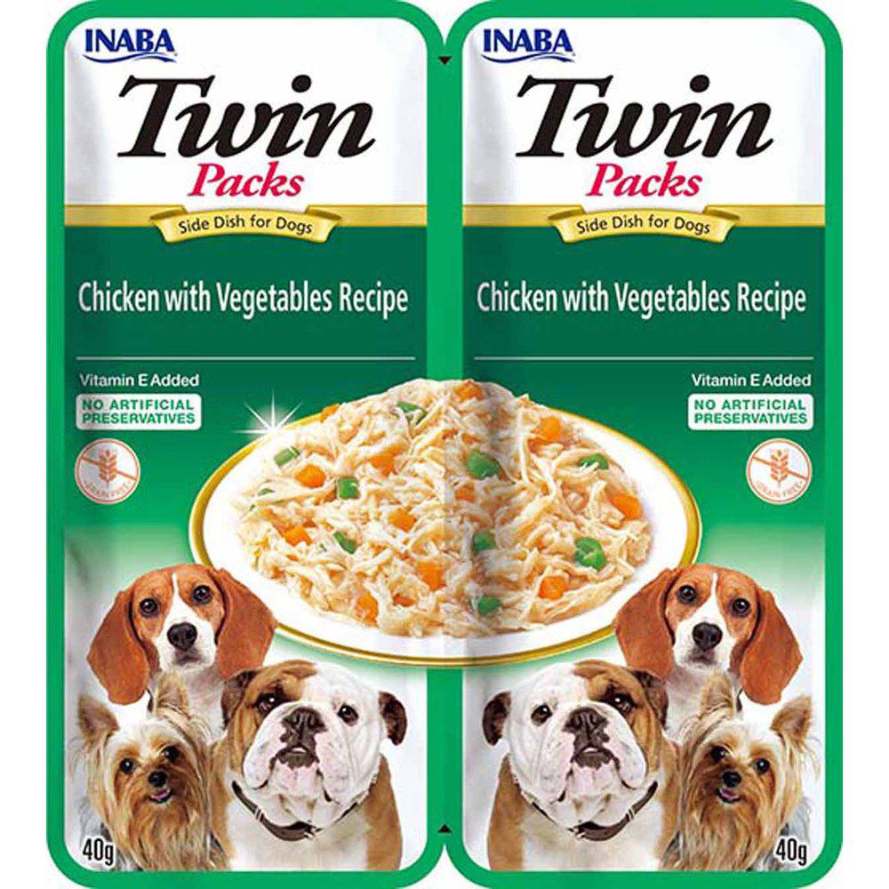 Twin Packs Dog Chicken/vaegetables In Chicken Broth 2x40g