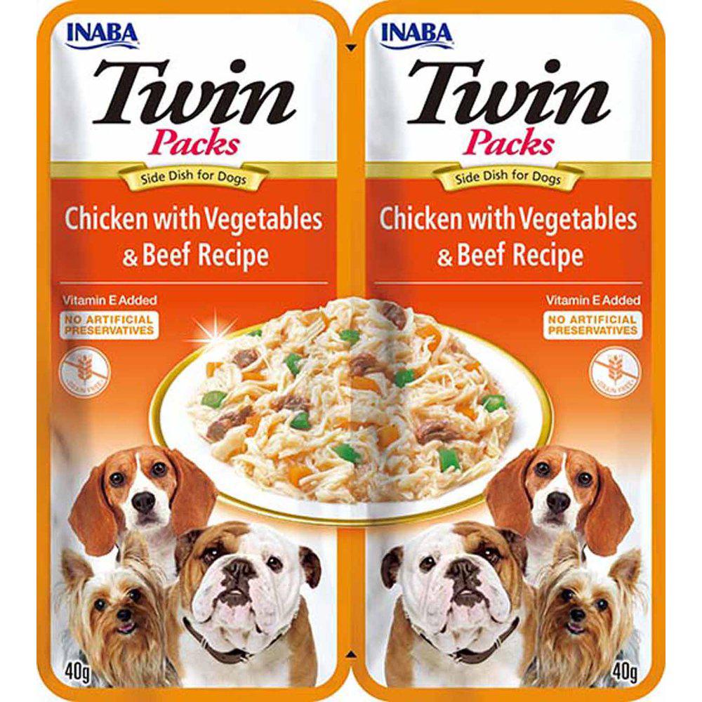 Twin Packs Dog Chicken/vegetables/beef In Chicken Broth 2x40