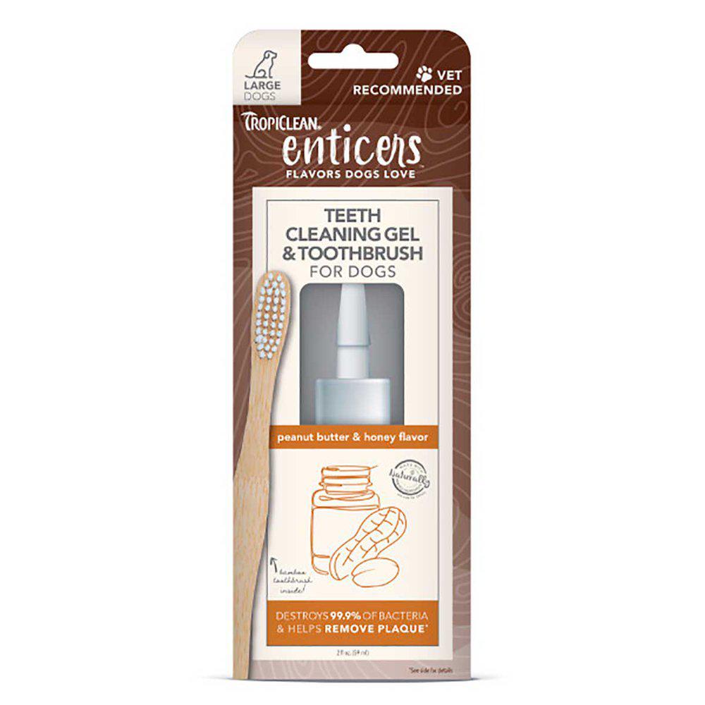Tropiclean Enticersgel & Brush L Dog Peanut & Honey 59ml