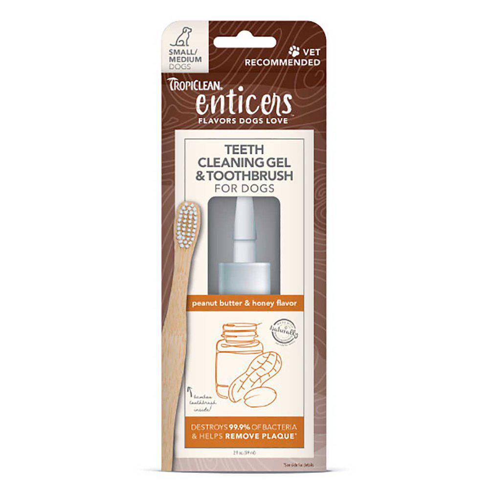 Tropiclean Enticersgel & Brush S/m Dogpeanut & Honey 59ml