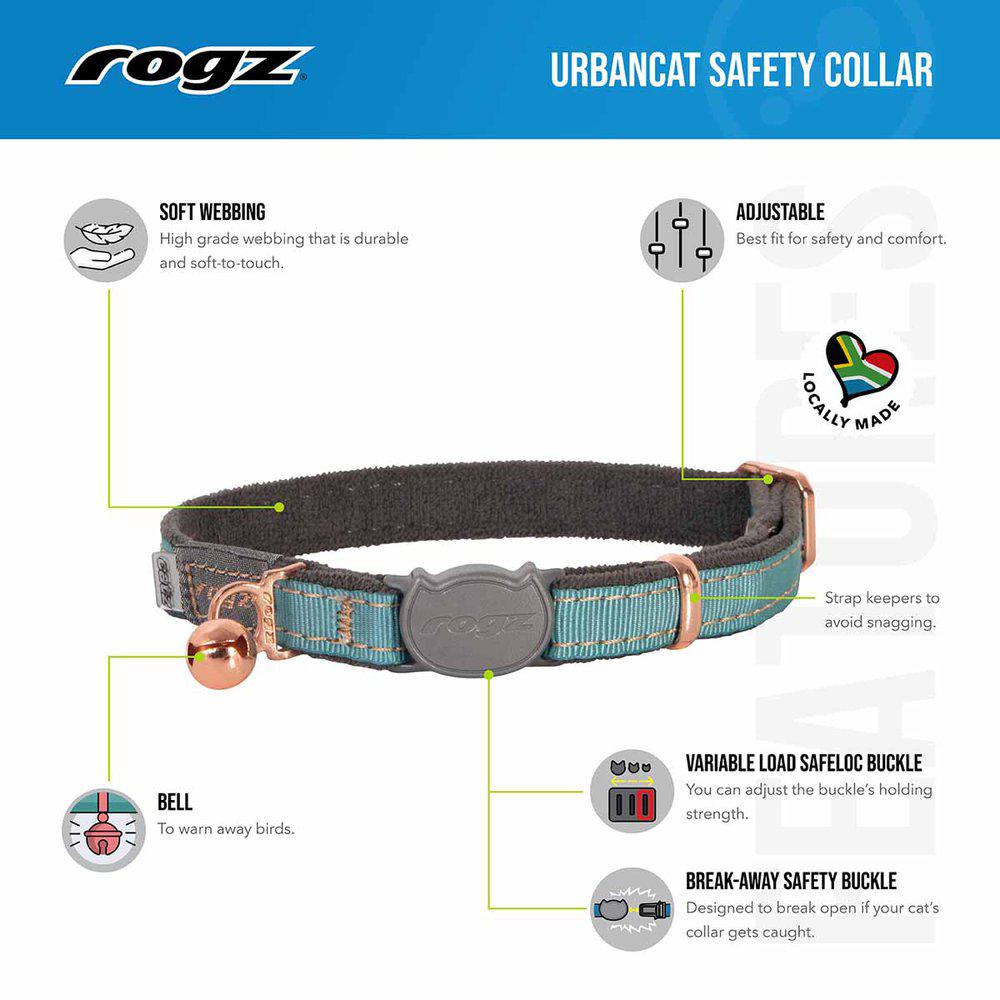 Rogz Urbancat Halsband Olivgrön Xs 16,5