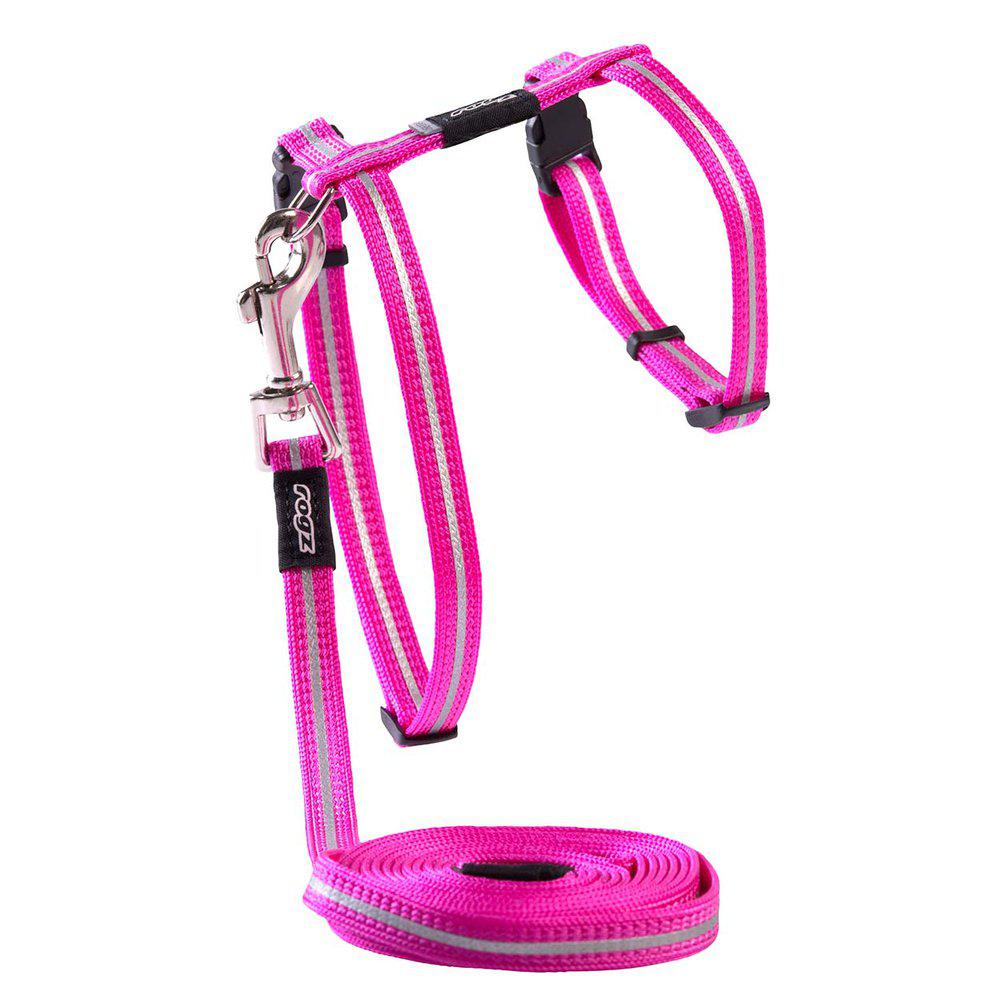 Rogz Alleycat Sele Med Koppel S Rosa 11mm 24