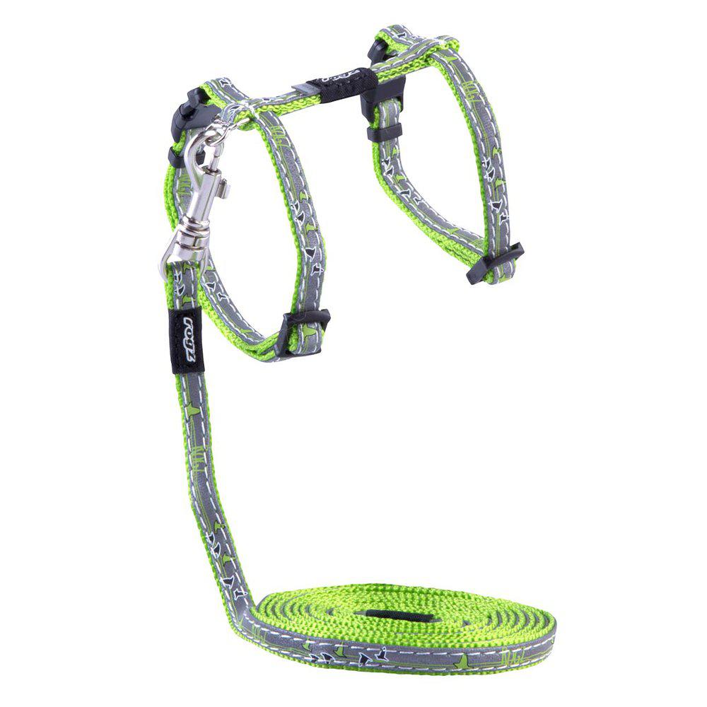 Rogz Nightcat Sele Med Koppel Xs Lime 8mm 19,8