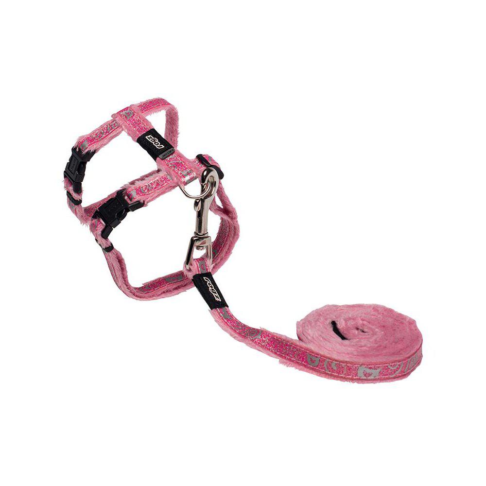 Rogz Sparklecat Sele Med Koppel S Rosa 11mm 24