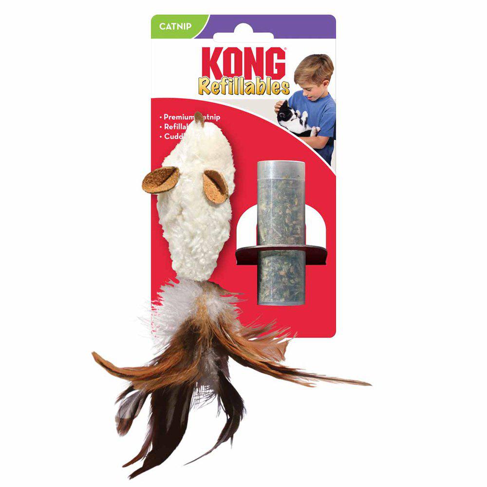 Kong Refillable Feather Mouse 2,5x16,5x5cm