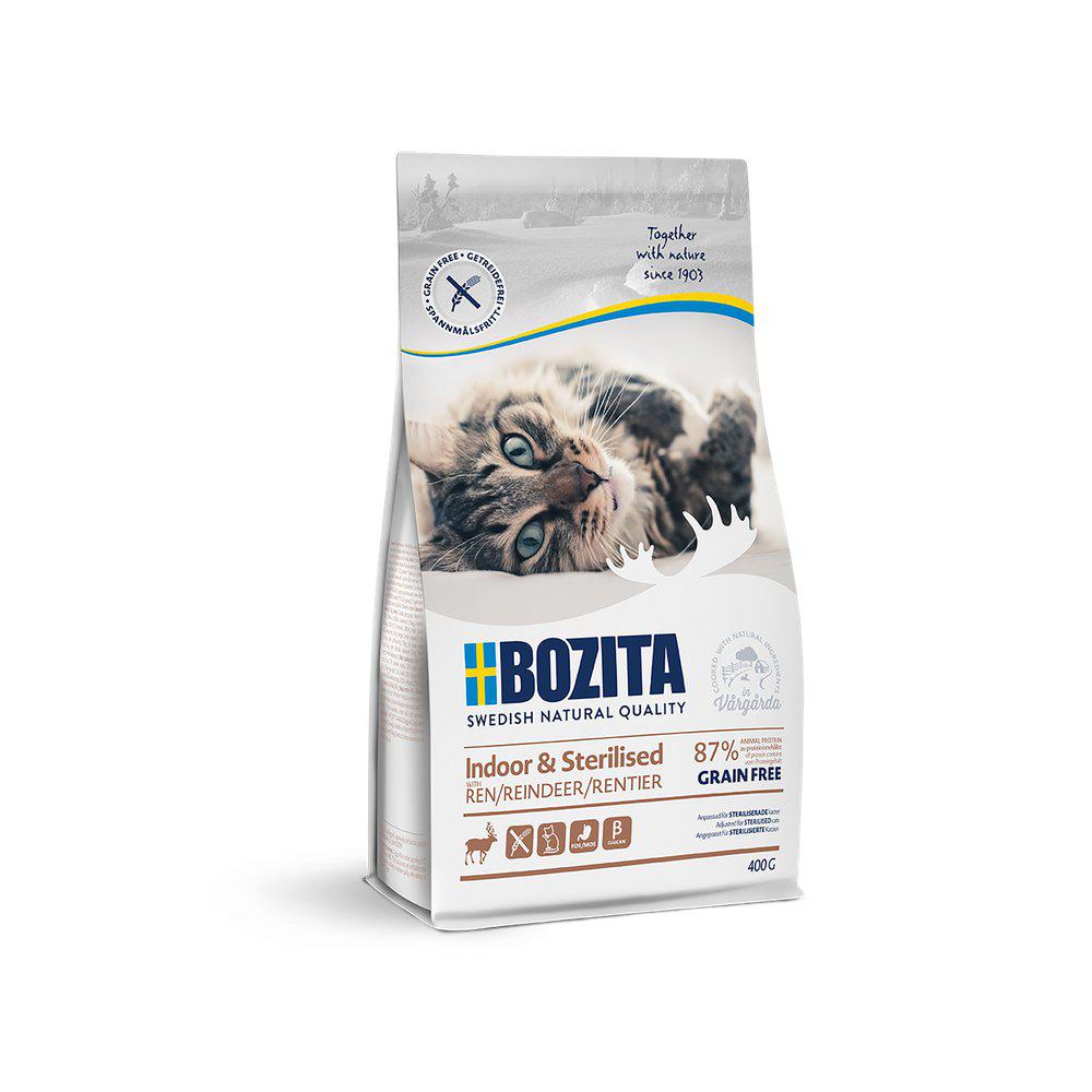 Bozita Indoor & Sterilised Grain Free Reindeer 400gr