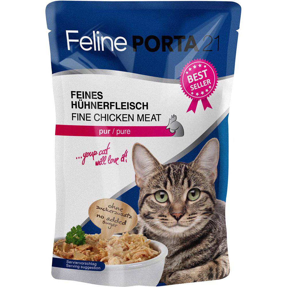 Kattfoder Feline Hela Kycklingbitar 100gr Pouch