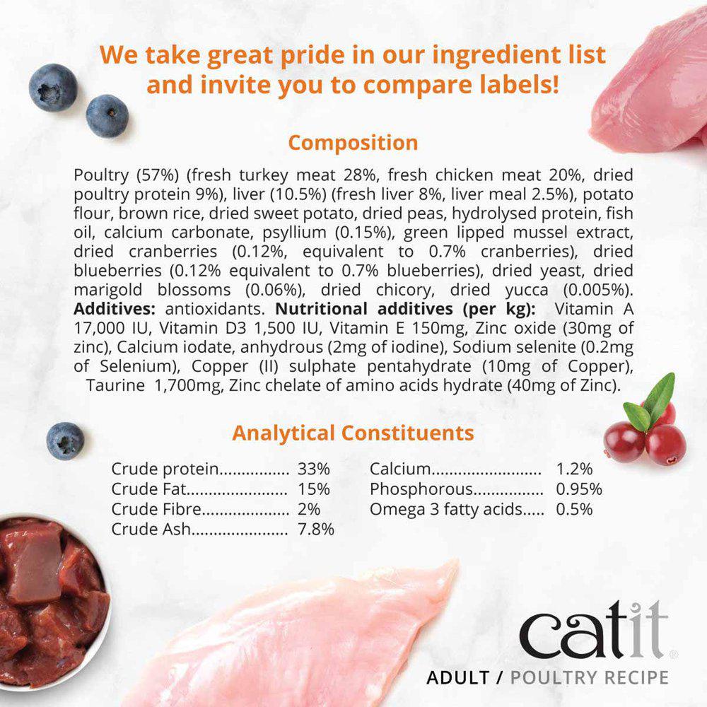 Catit Recipies Dry Adult Chicken&turkey400g